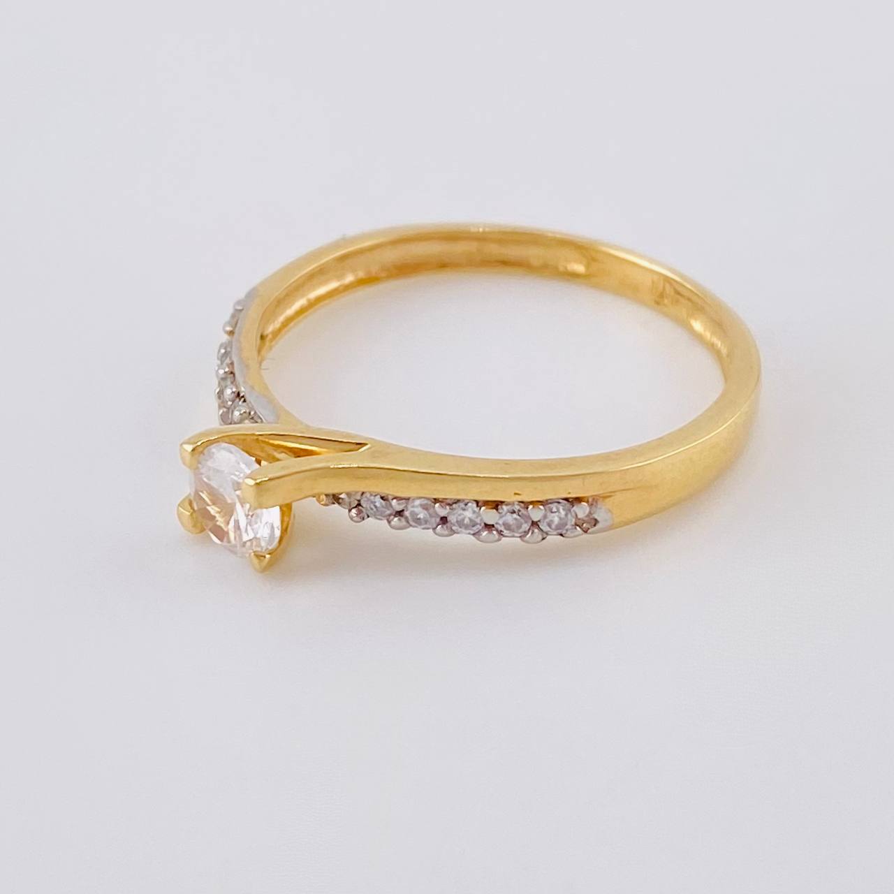Double Splendor Solitaire Ring 2.05 g / T6 1/4 18K Yellow Gold