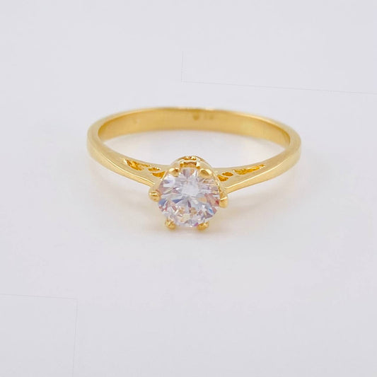 Anillo Solitario Sexta 2.3 g / T6 3/4 Oro Amarillo 18K