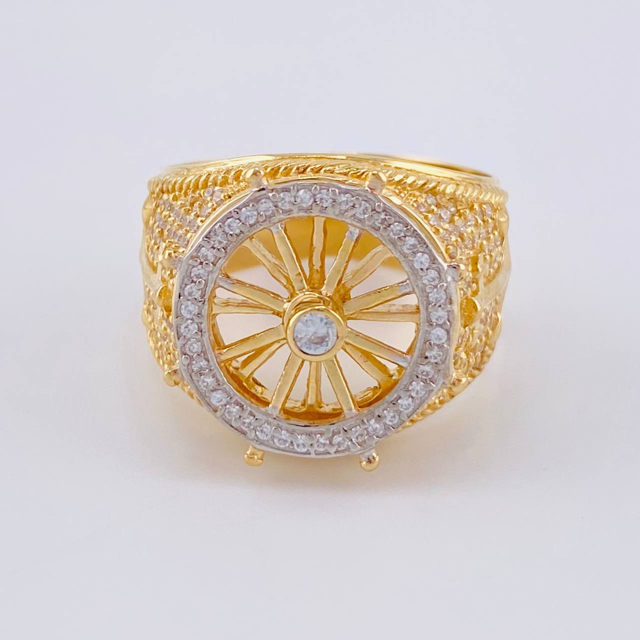 Anillo Timon Movil 13 g / T11 1/2 Dos Oros Amarillo Blanco 18K