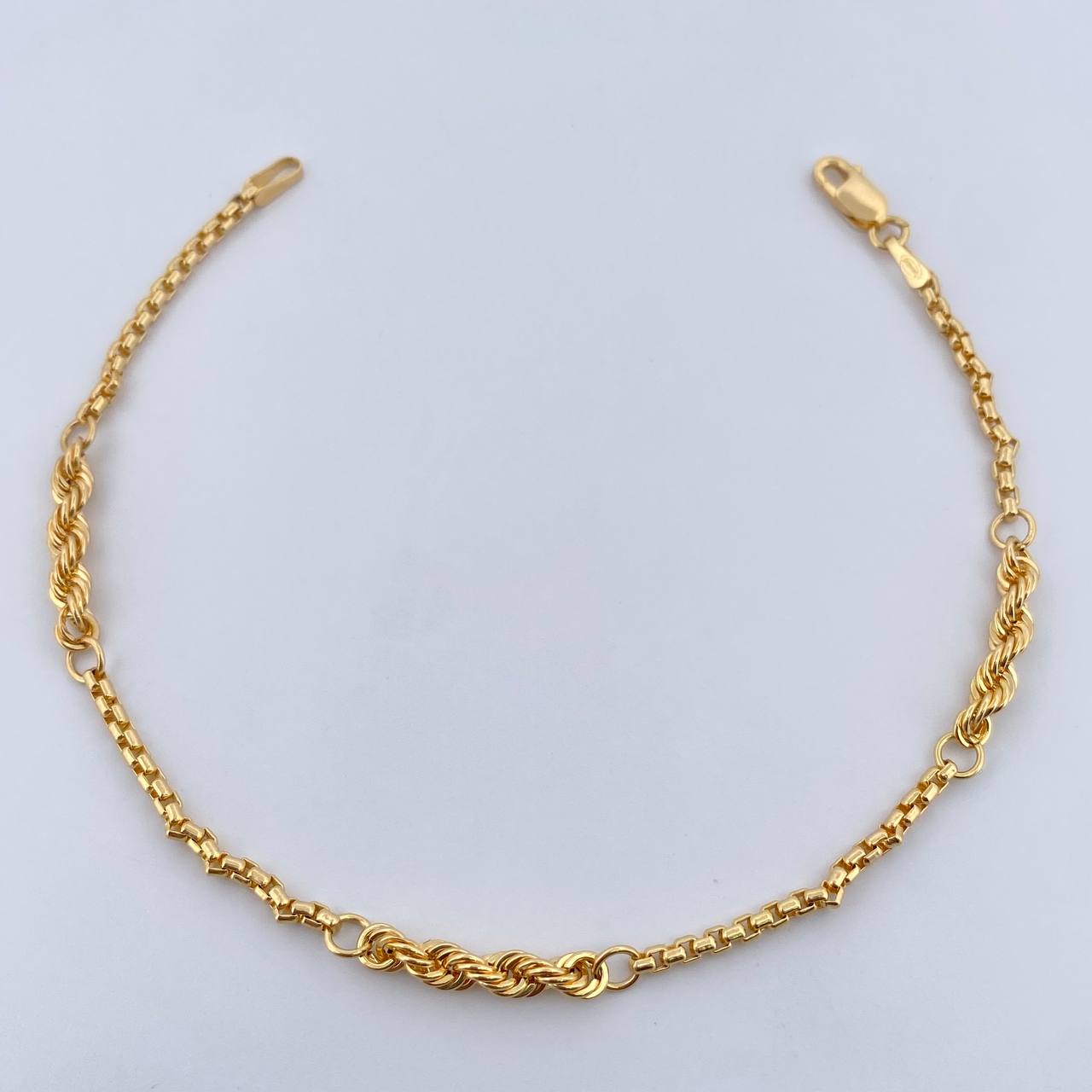 Pulso Lazo Veneciana 2.4gr / 18.6cm / 3mm Oro Amarillo +3 18K &