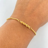 Pulso Lazo Veneciana 2.4gr / 18.6cm / 3mm Oro Amarillo +3 18K &
