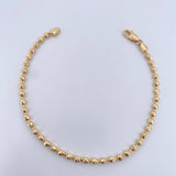 Bracelet Bracelet 7gr / 20.8cm / 3mm Beads Diamond Cut 18K Yellow Gold &