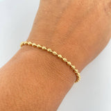 Bracelet Bracelet 7gr / 20.8cm / 3mm Beads Diamond Cut 18K Yellow Gold &