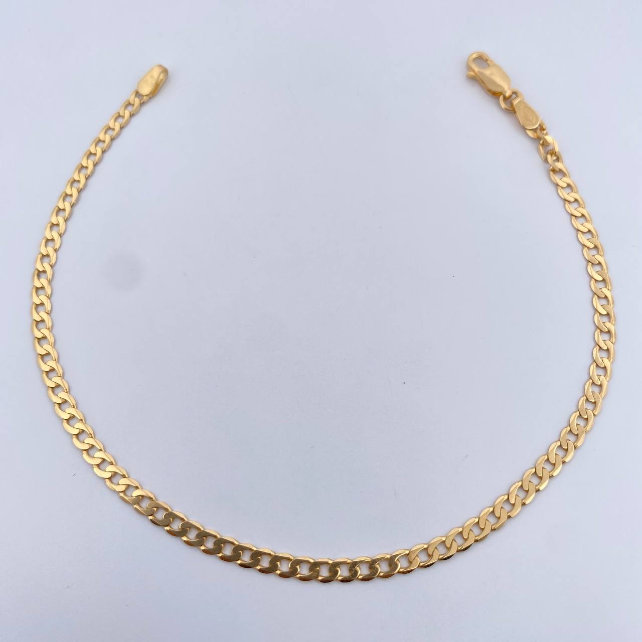 Cuban Links Bracelet 3.65gr / 21.3cm / 3mm Flat Yellow Gold +0 18K &