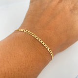 Cuban Links Bracelet 3.65gr / 21.3cm / 3mm Flat Yellow Gold +0 18K &