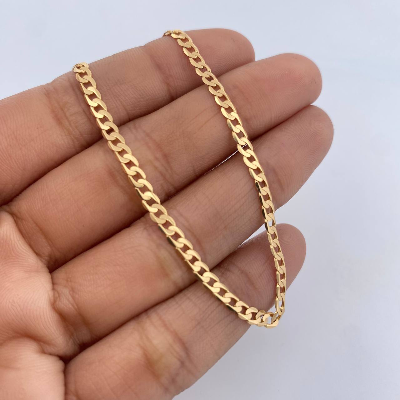 Cuban Links Bracelet 3.65gr / 21.3cm / 3mm Flat Yellow Gold +0 18K &