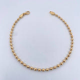Bracelet Bracelet 7gr / 20.8cm / 3mm Beads Diamond Cut 18K Yellow Gold &