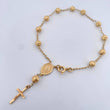 Bracelet Virgin Miraculous Denarius 4.6gr / 19.5cm / 5mm Beads Diamond Cut 18K Yellow Gold &