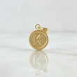 Pendant Letter K Matte 0.6gr / 1.5cm / Yellow Gold 18K Bordered Charger Circle