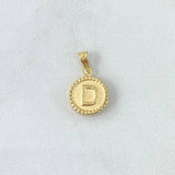 Pendant Letter D Mate 0.6gr / 1.5cm / Yellow Gold 18K Bordered Charger Circle
