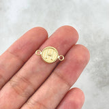Charm Letter H Matte 0.6gr / 1.7cm / Circular Embossed Edge 18K Yellow Gold