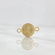 Herraje Letra K Mate 0.65gr / 1cm-1.7cm / Circulo Bordeado Oro Amarillo 18K ©