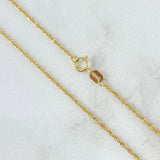 Set Cadena Lazo 0.95gr / 50cm / 1.2mm + Dije Cruz 0.25gr / 1.5cm Lisa 1.2gr Oro Amarillo 18K (Oferta)
