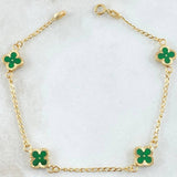 Wheat Bracelet Clover 2.6gr / 6.7in / 18K Gold