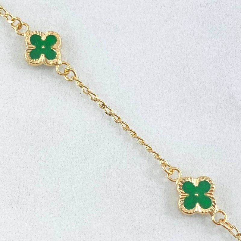 Wheat Bracelet Clover 2.55gr / 6.7in / 18K Gold