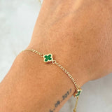 Wheat Bracelet Clover 2.55gr / 6.7in / 18K Gold