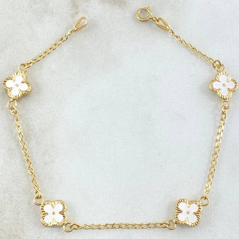 Wheat Bracelet Clover 2.55gr / 6.7in / 18K Gold