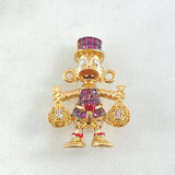 Charm Duck Money Bag 5.45gr / 1.0in / 18K Gold