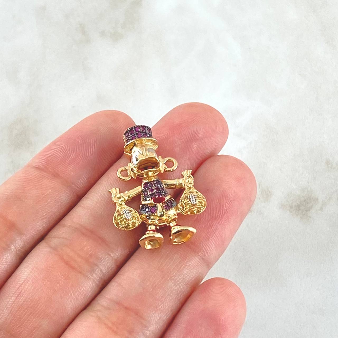 Charm Duck Money Bag 5.45gr / 1.0in / 18K Gold