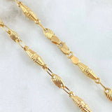 Cadena Rustica Dubai Rayado 9.5gr / 60cm / Oro 18K