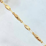 Cadena Rustica Dubai Rayado 9.3gr / 60cm / Oro 18K