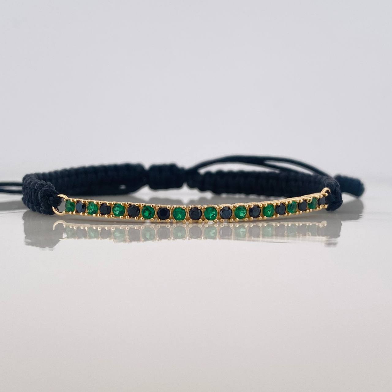 Pulsera Tejida Lineal Oro Amarillo 18K