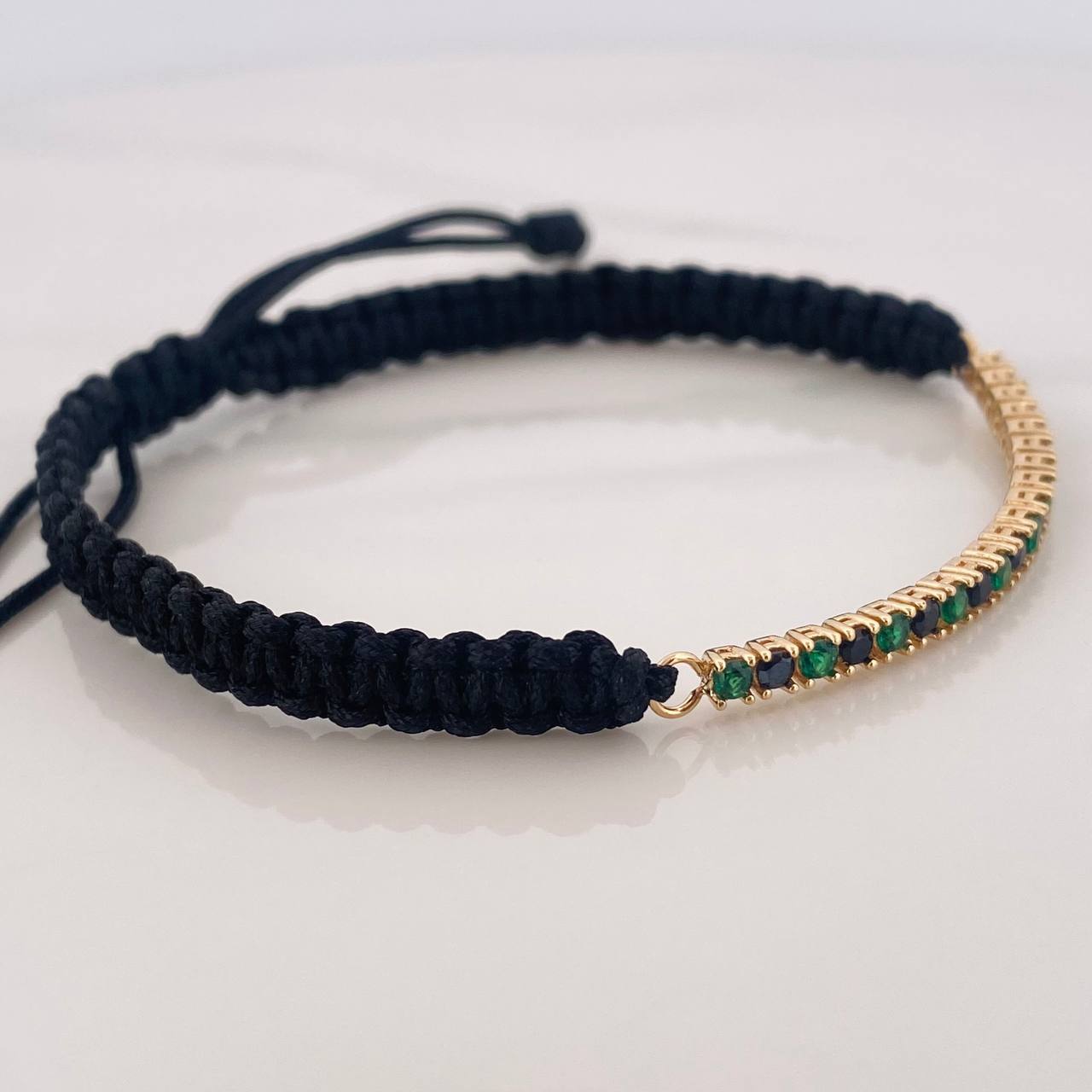 Pulsera Tejida Lineal Oro Amarillo 18K