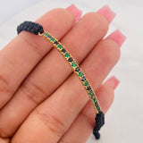 Pulsera Tejida Lineal Oro Amarillo 18K