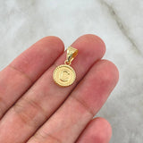 Pendant Letter C Polished 0.6gr / 1.9cm / Yellow Gold 18K Bordered Circle