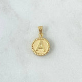 Pendant Letter A Matte 0.55gr / 1.7cm / Yellow Gold 18K Bordered Circle