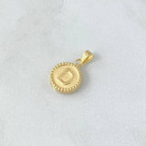 Pendant Letter D Mate 0.6gr / 1.5cm / Yellow Gold 18K Bordered Charger Circle