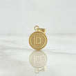 Pendant Letter D Mate 0.6gr / 1.5cm / Yellow Gold 18K Bordered Charger Circle