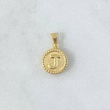 Pendant Letter J Matte 0.6gr / 1.7cm / Yellow Gold 18K Bordered Circle *