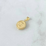 Pendant Letter J Matte 0.6gr / 1.7cm / Yellow Gold 18K Bordered Circle