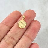 Pendant Letter J Matte 0.6gr / 1.7cm / Yellow Gold 18K Bordered Circle *