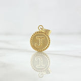 Pendant Letter J Matte 0.6gr / 1.7cm / Yellow Gold 18K Bordered Circle *