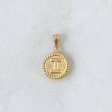Dije Letra I Mate 0.55 g / 1/2 in Oro Amarillo 18K
