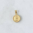 Pendant Letter E Mate 0.6gr / 1.7cm / Yellow Gold 18K Bordered Charger Circle