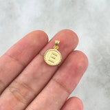 Pendant Letter E Mate 0.6gr / 1.7cm / Yellow Gold 18K Bordered Charger Circle