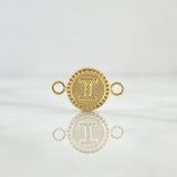 Herraje Letra I Mate 0.6gr / 1.6cm-Circular Bordeado  Oro Amarillo 18K *