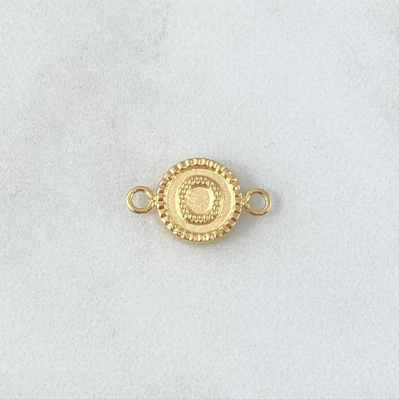 Herraje Letra O 0.45gr / 1.5cm / Circulo Bordeado Oro Amarillo 18K