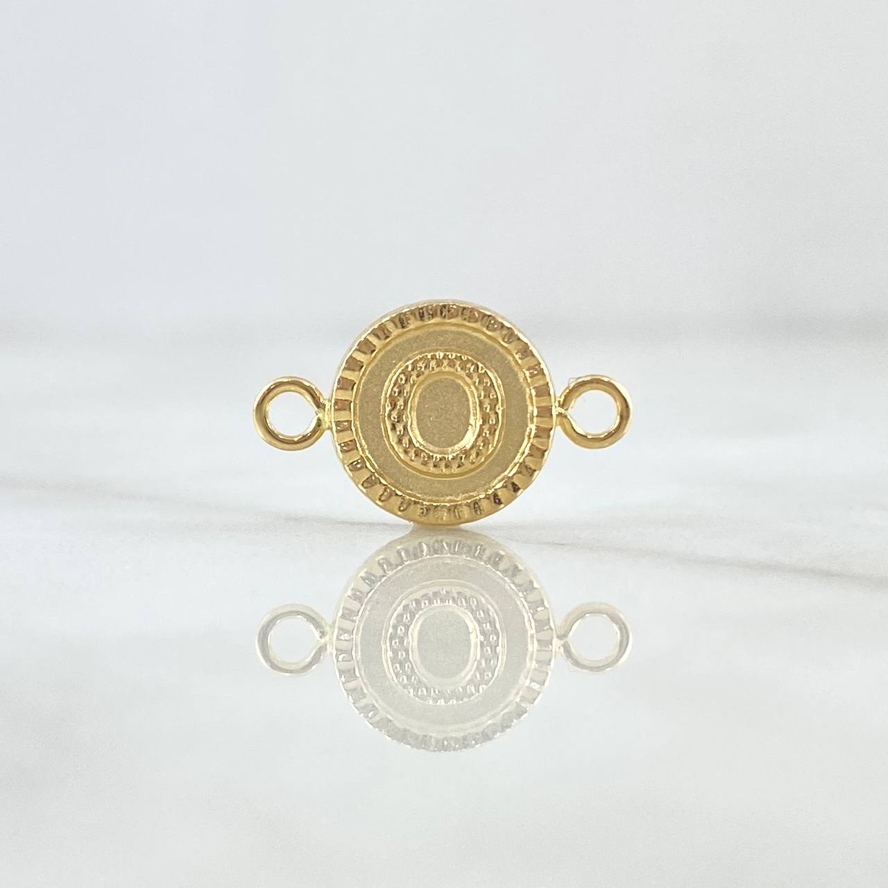 Herraje Letra O 0.45gr / 1.5cm / Circulo Bordeado Oro Amarillo 18K