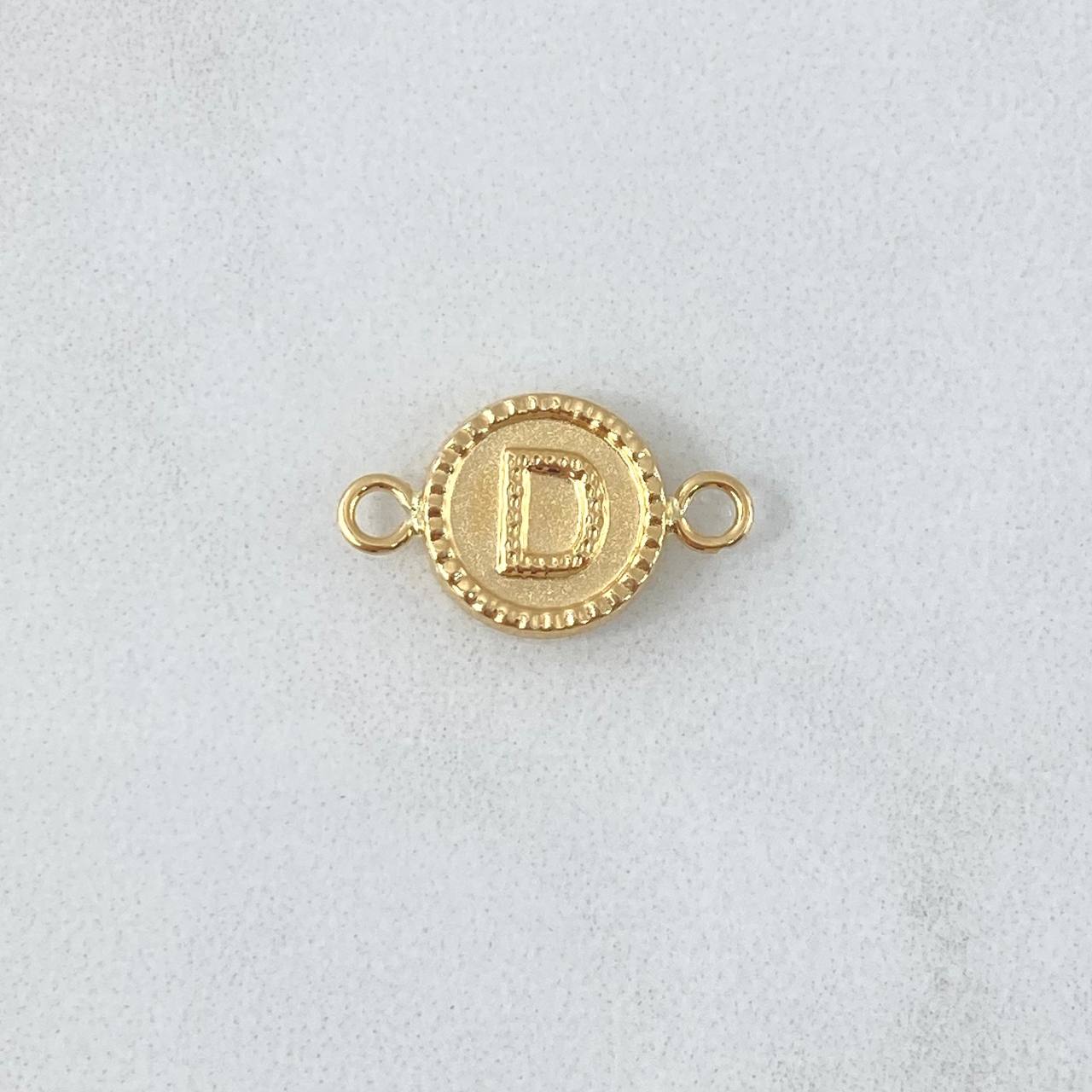 Charm Letter D 0.65gr / 0.7in / Bordered Circle 18K Gold ©