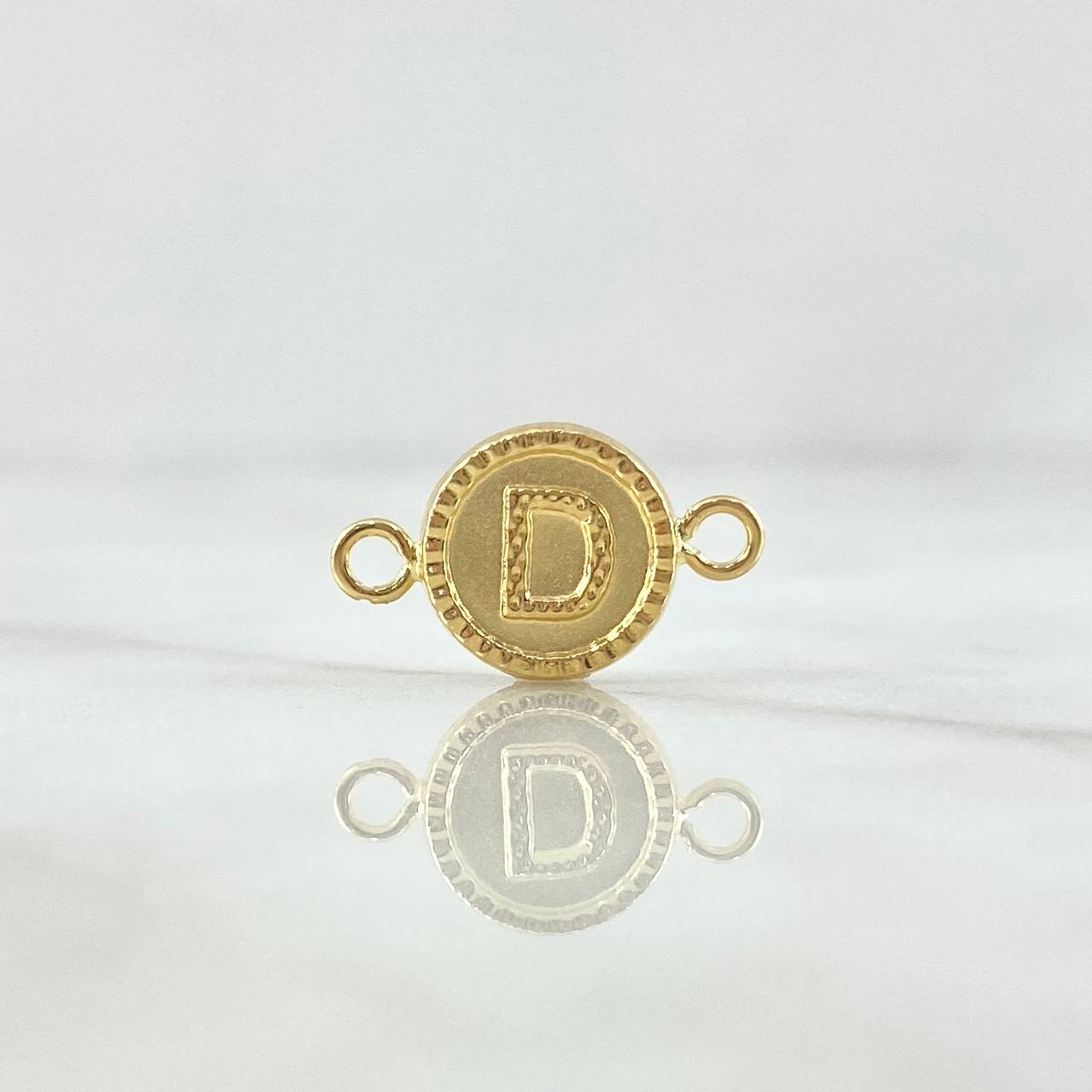 Charm Letter D 0.65gr / 0.7in / Bordered Circle 18K Gold ©