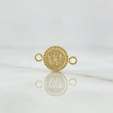 Charm Letter W Matte 0.55gr / 1.7cm-Outlined Circle 18K Yellow Gold