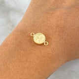 Charm Letter H Matte 0.6gr / 1.7cm / Circular Embossed Edge 18K Yellow Gold