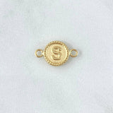 Charm Letter S 0.6gr / 0.7in / Bordered Circle 18K Gold ©