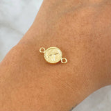 Herraje Letra K Mate 0.65gr / 1cm-1.7cm / Circulo Bordeado Oro Amarillo 18K ©