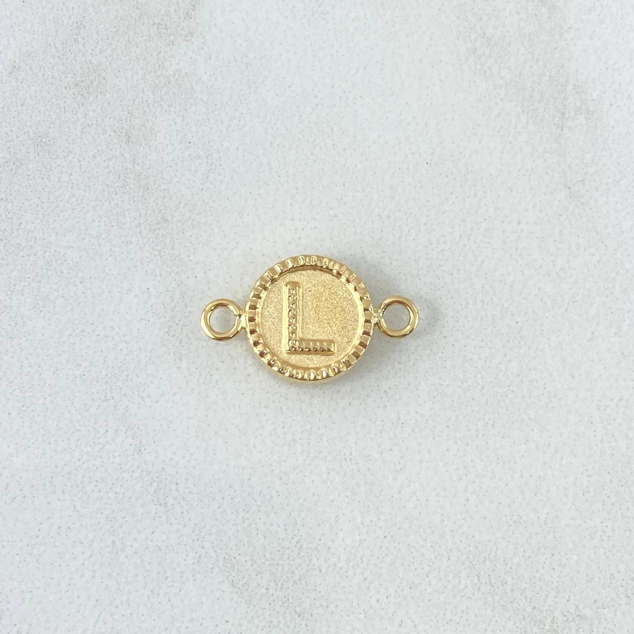 Charm Letter L Matte 0.6gr / 1.7cm / Circular Edged Yellow Gold 18K