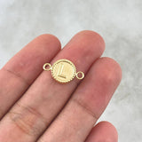Charm Letter L Matte 0.65gr / 1cm-1.7cm / Yellow Gold 18K Bordered Circle ©